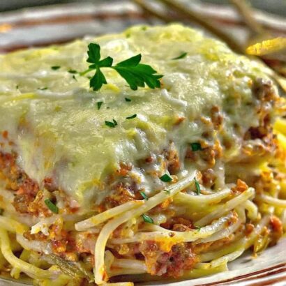 Thumbnail for Baked Cream Cheese Spaghetti