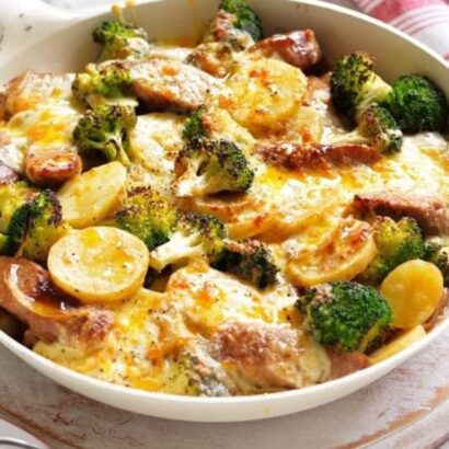 Thumbnail for Cheesy Sausage and Potato Skillet Bake