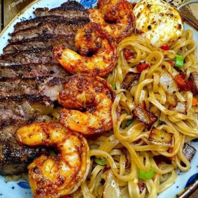 Thumbnail for CAJUN SHRIMP AND STEAK ALFREDO PASTA