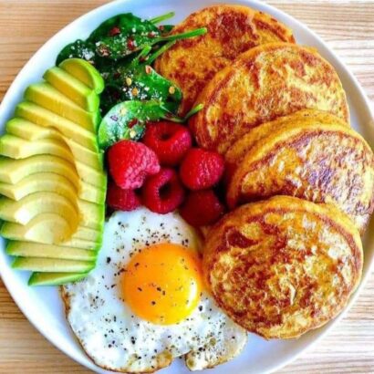 Thumbnail for Thick & fluffy pumpkin cashew butter pancakes + some savory sidekicks