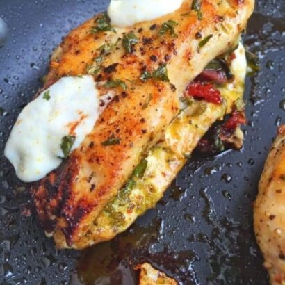 Thumbnail for Sundried tomato, spinach and cheese stuffed chicken breast