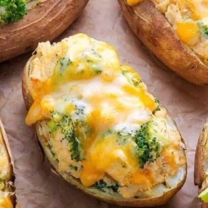 Thumbnail for Broccoli and Cheddar Twice-Baked Potatoes