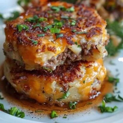 Thumbnail for Cheesy Beef Stuffed Potato Cakes