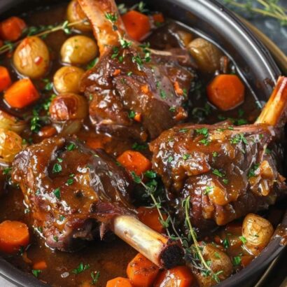 Thumbnail for Rustic Slow-Cooked Lamb Shanks in a Rich Herbed Gravy