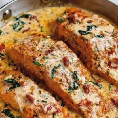 Thumbnail for Creamy Tuscan Garlic Salmon with Spinach and Sun-Dried Tomatoes