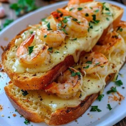 Thumbnail for Cheesy Garlic Bread Shrimp Grilled cheese