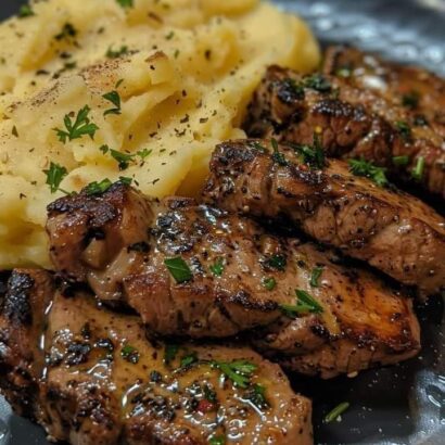 Thumbnail for GARLIC BUTTER STEAK BITES AND MASH