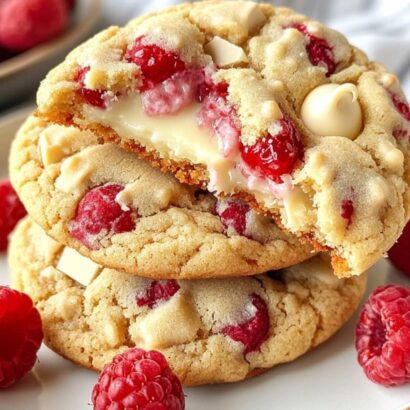 Thumbnail for Gooey Raspberry White Chocolate Cookies