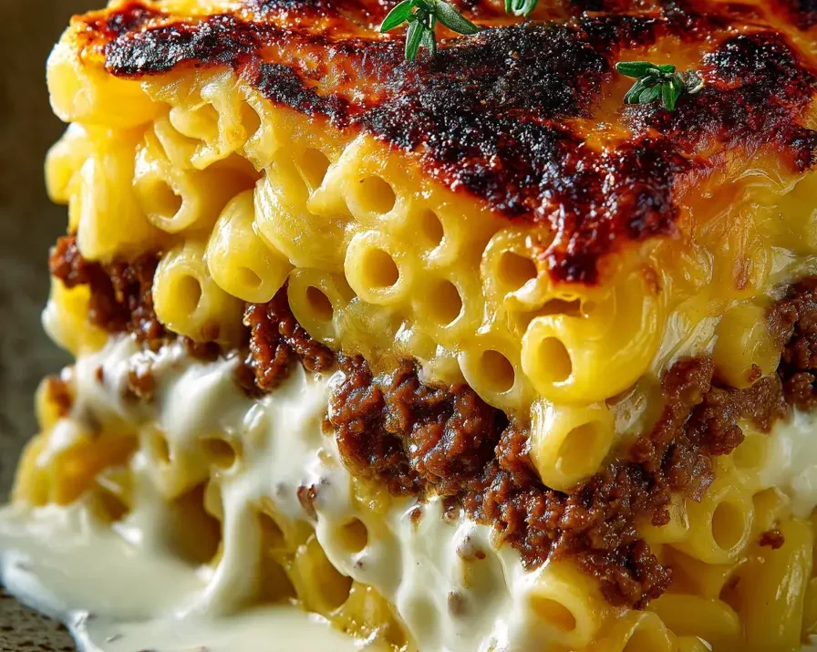 Mac and Cheese Meatloaf Casserole