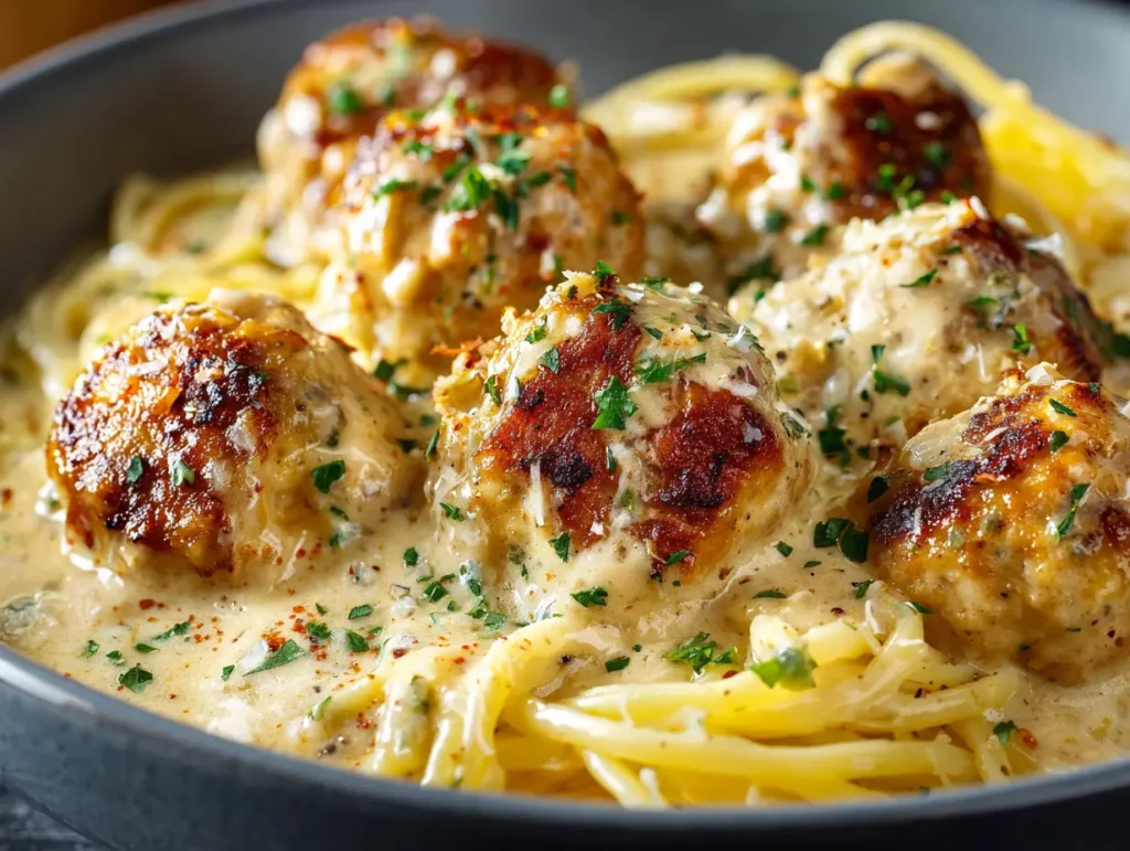 Garlic Butter Chicken Bites with Creamy Parmesan Pasta