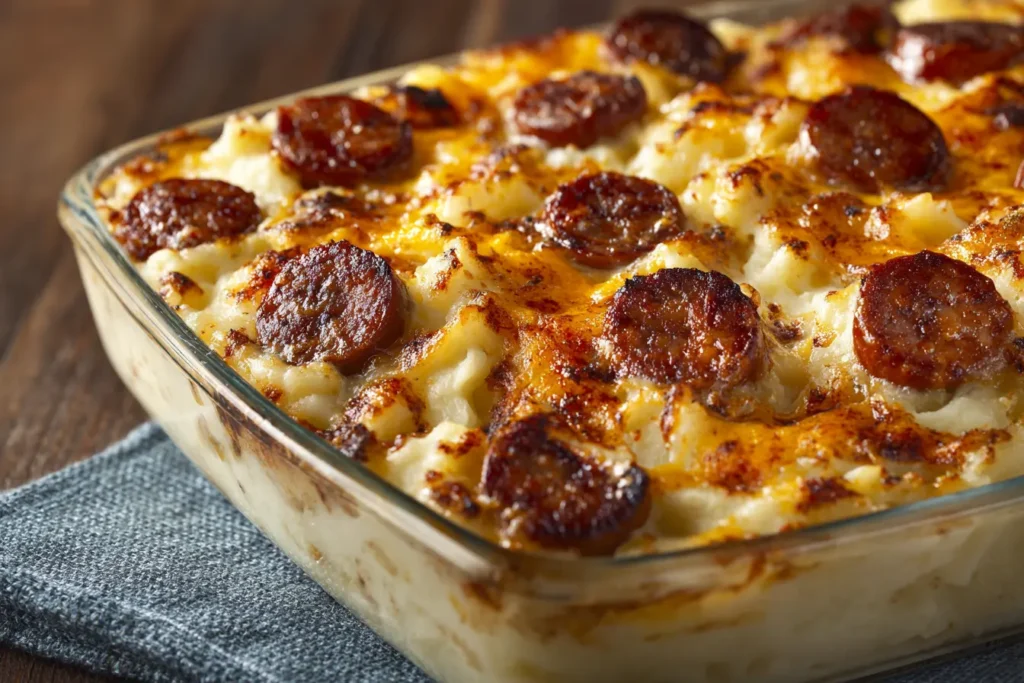 Smoked Sausage & Cheesy Potato Casserole