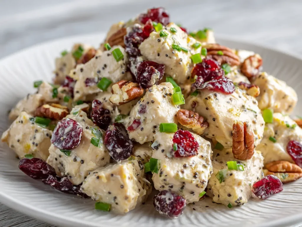 Cranberry Pecan Chicken Salad with Poppy Seed Dressing