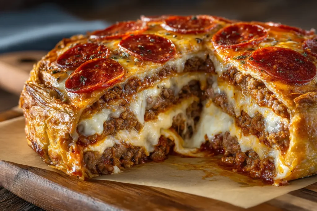 Deep-Dish Pizza Burger Pie