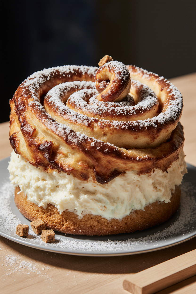 Cinnamon Roll-Swirl Cheesecake