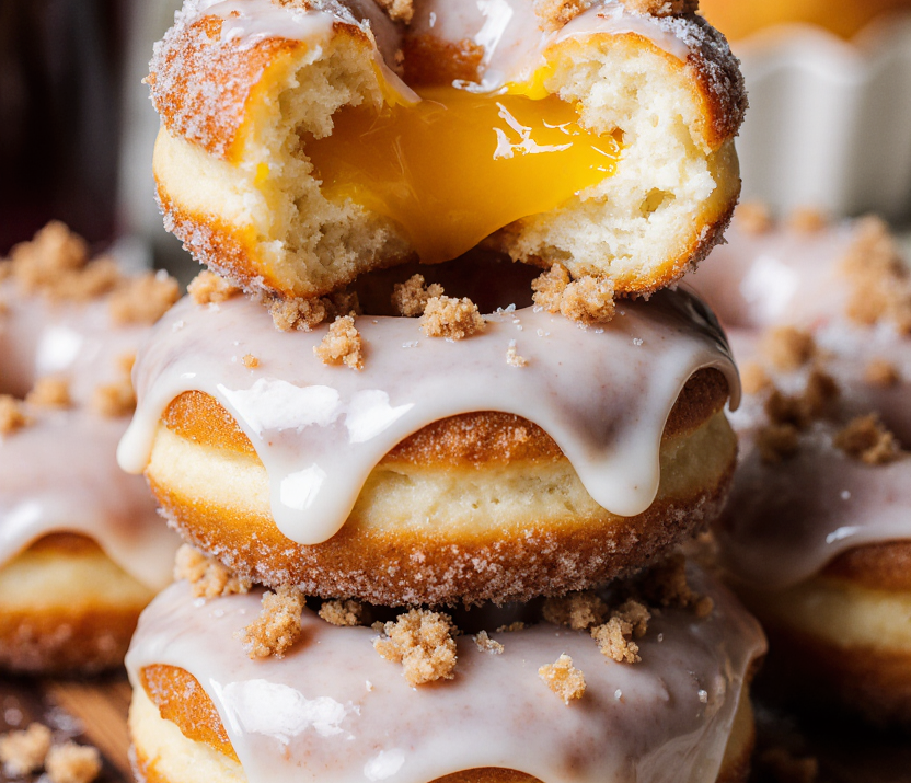 Peach Cobbler-Cheesecake Donuts