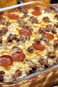 Meat Lovers Pizza Casserole