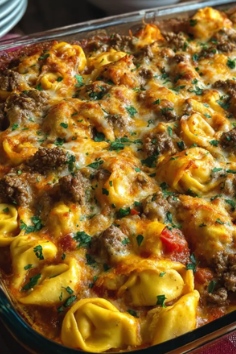 Cheesy Baked Tortellini Casserole